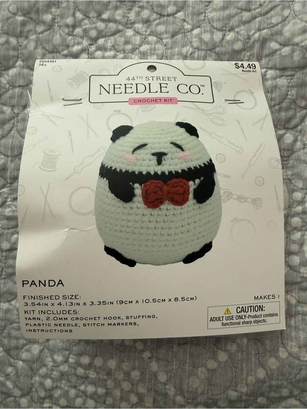 🦄3/$15 Panda Crochet Kit - White & Black with Red Bow